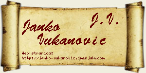 Janko Vukanović vizit kartica